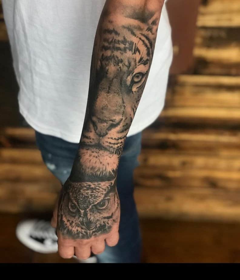 Animal forearm tattoos for men