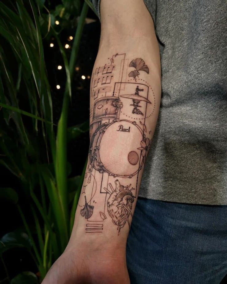 Geometric forearm tattoos for men 