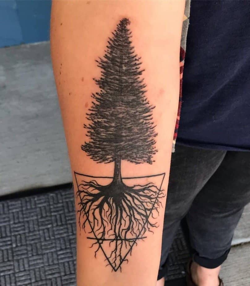 Geometric forearm tattoos for men 