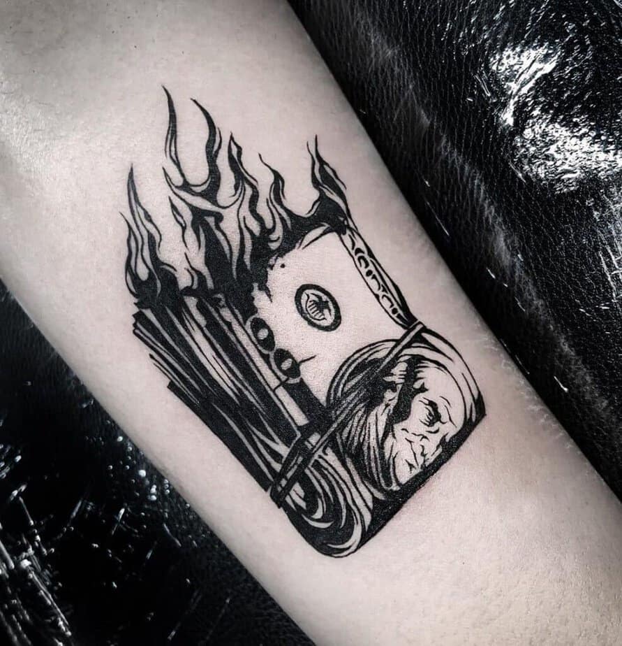 Money bundle tattoo ideas