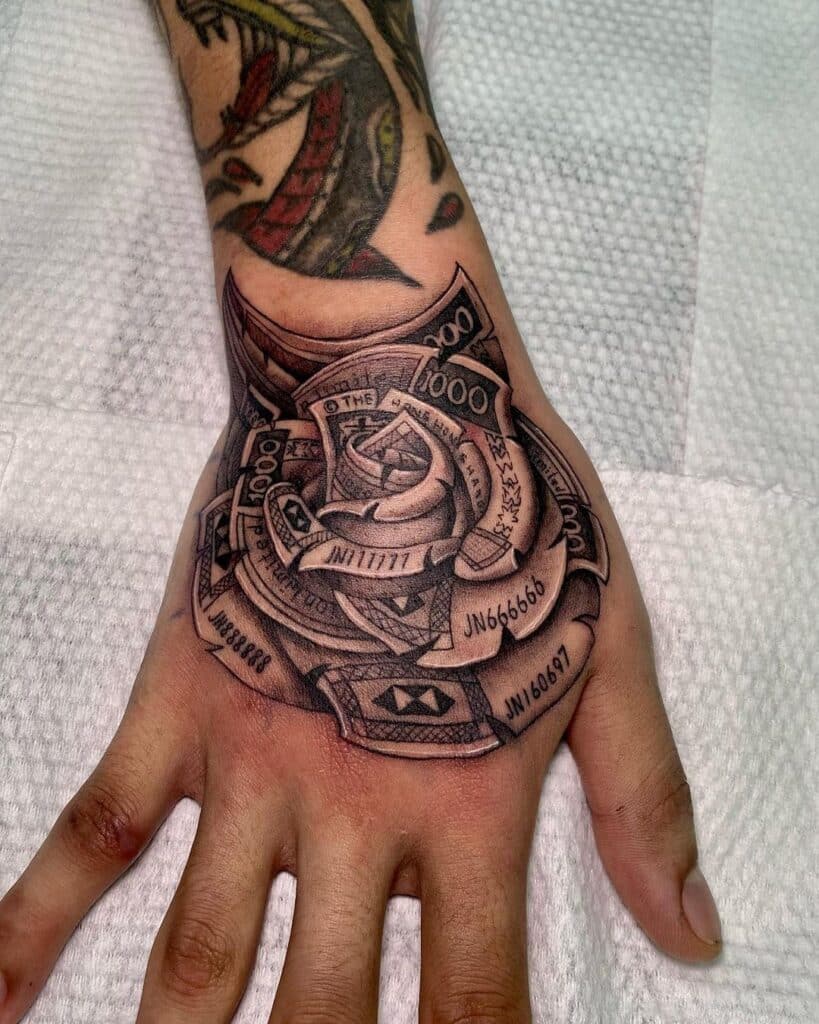Unique money tattoo designs