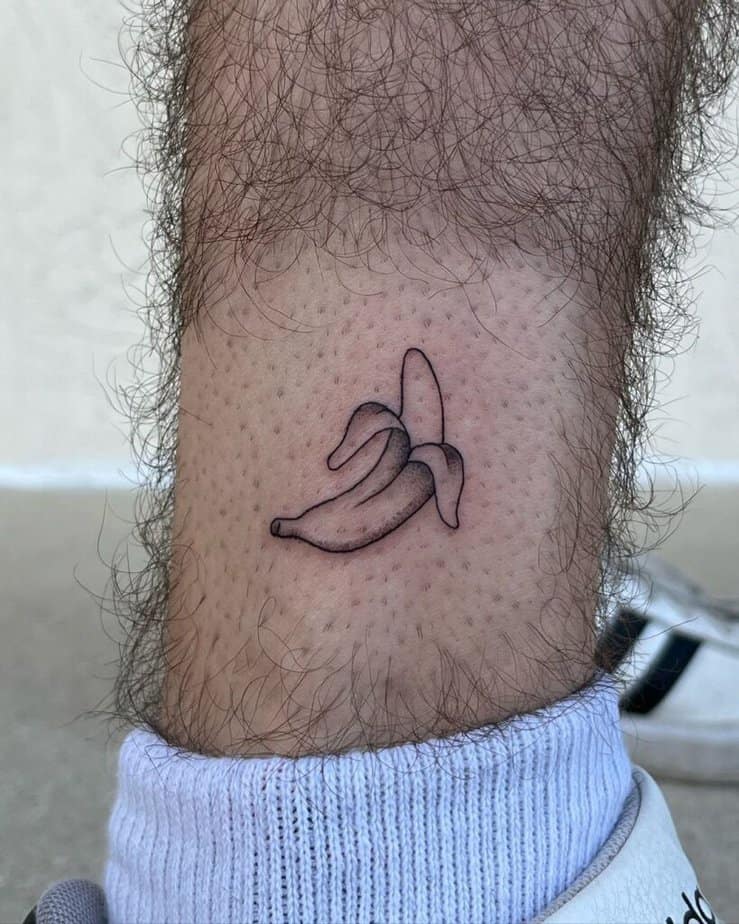 20. A banana ankle tattoo