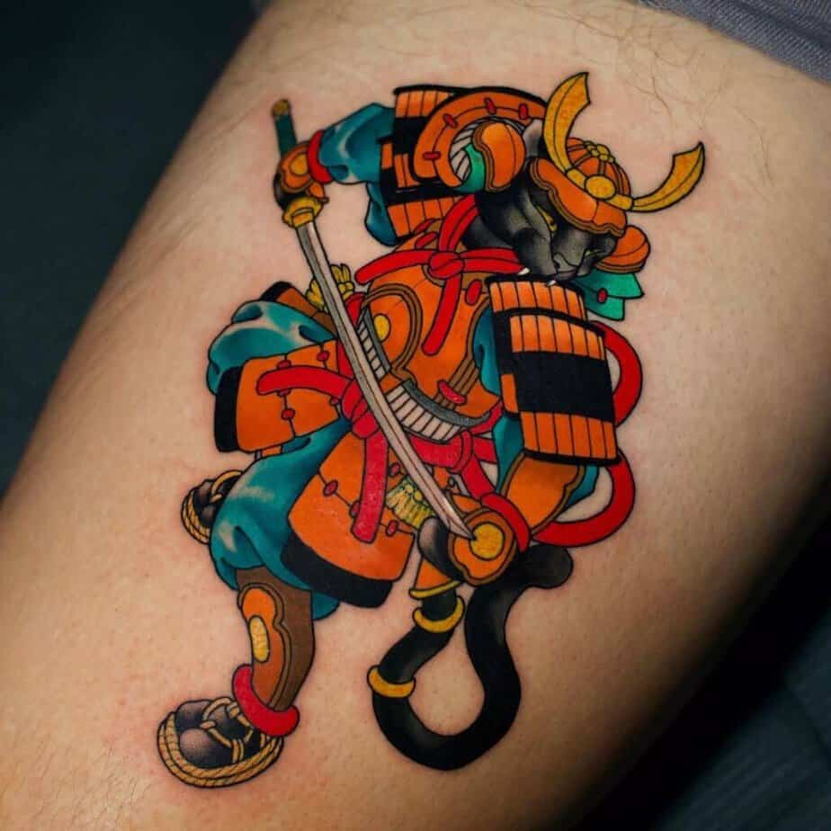 Colorful Samurai tattoo