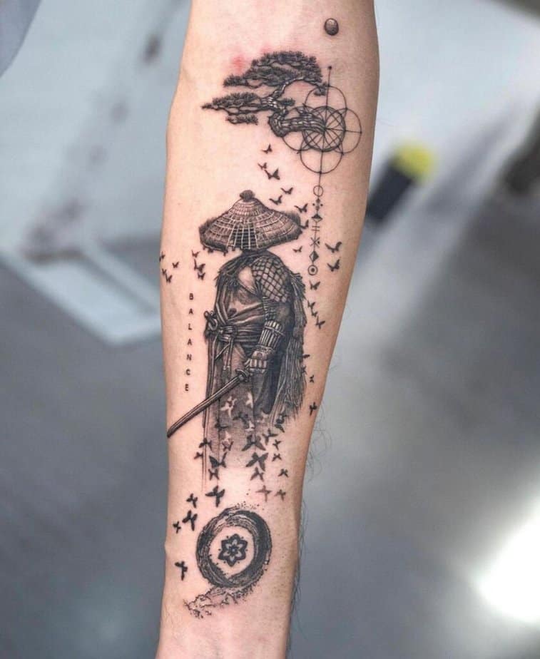 Geometric Samurai tattoos