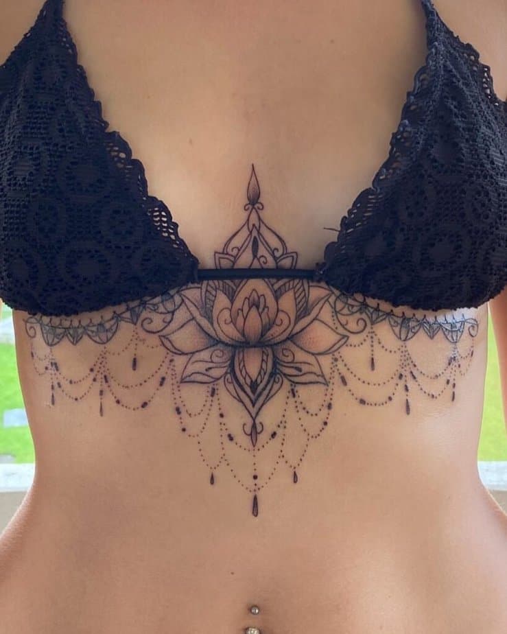 Mandala under breast tattoo ideas