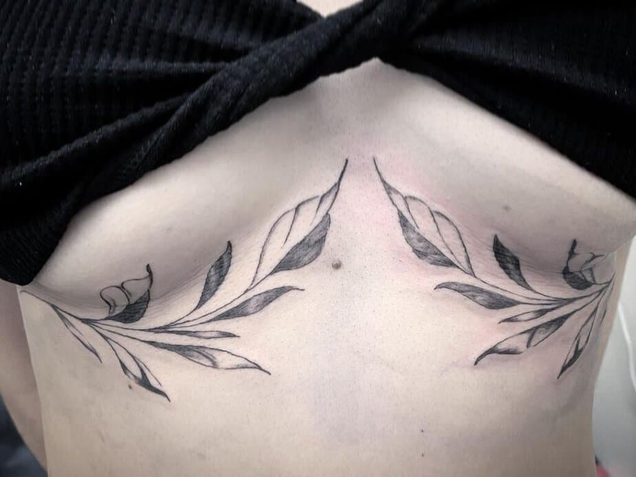 Common under-breast tattoos