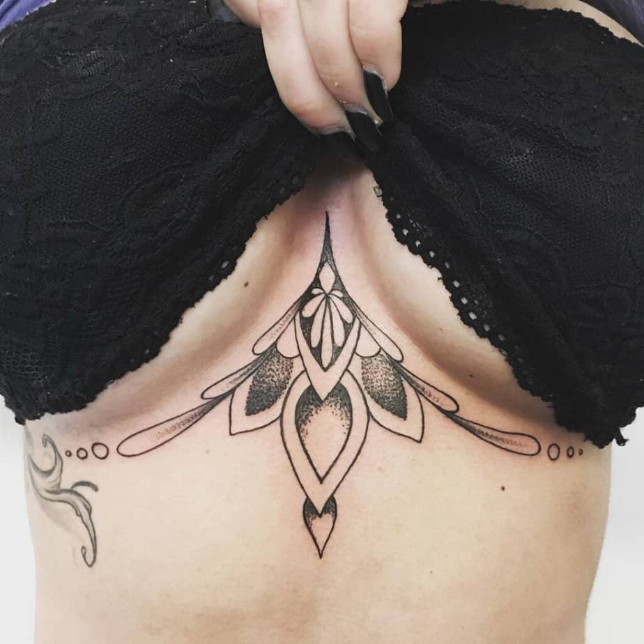 Mandala under breast tattoo ideas