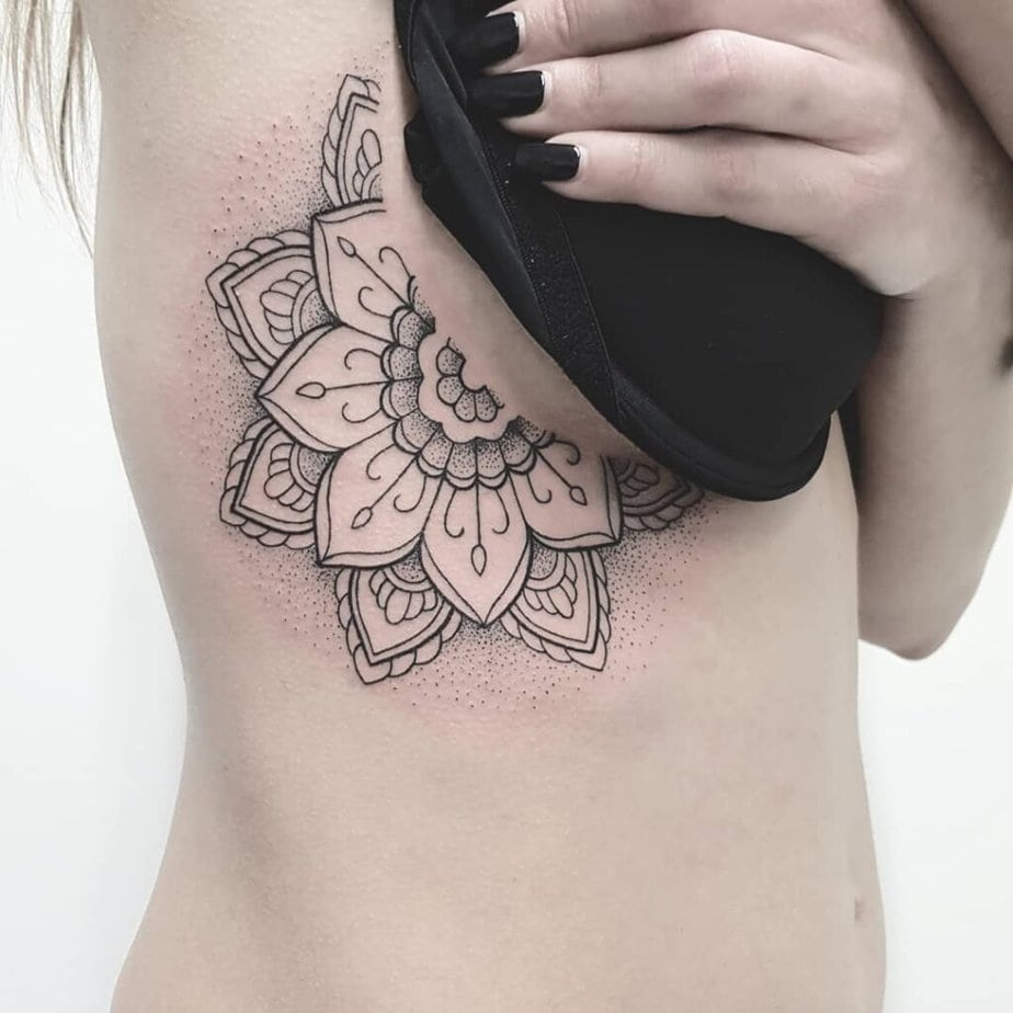 Mandala under breast tattoo ideas