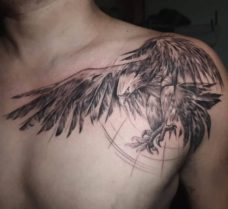 Shoulder eagle tattoo