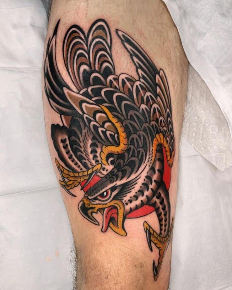 Traditional eagle tattoo