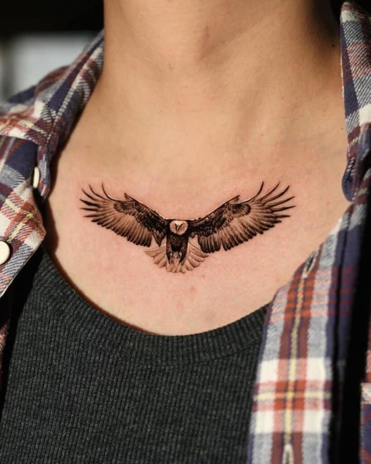 Chest eagle tattoo