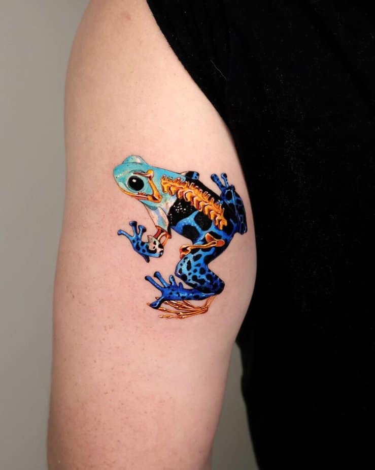 Colorful frog tattoo