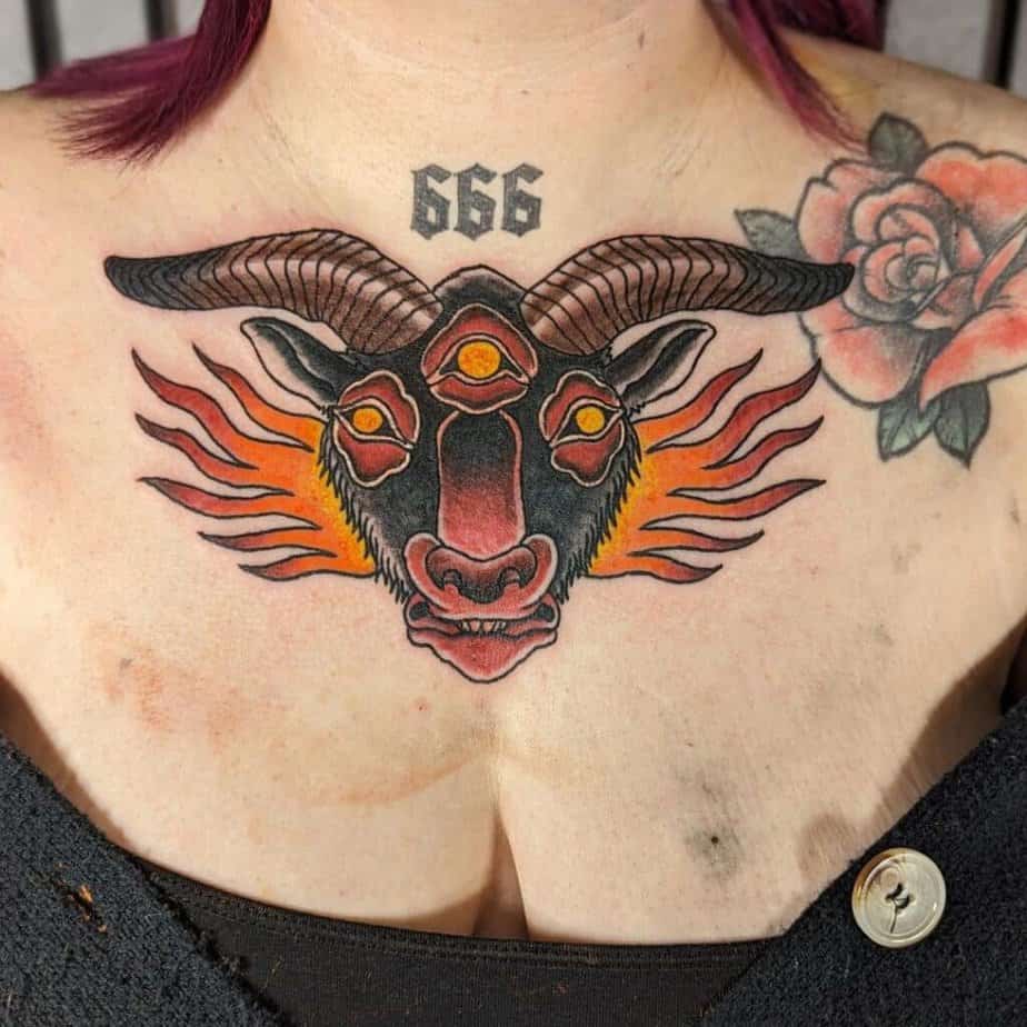 Traditional goat tattoo
