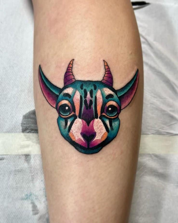 Cute goat tattoo