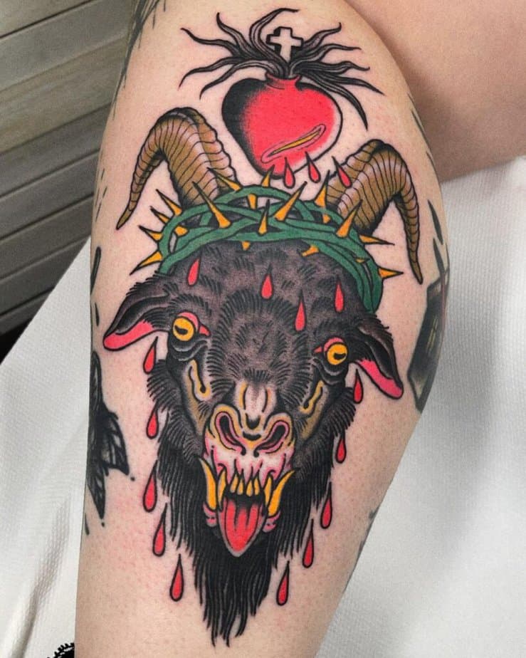 Traditional goat tattoo