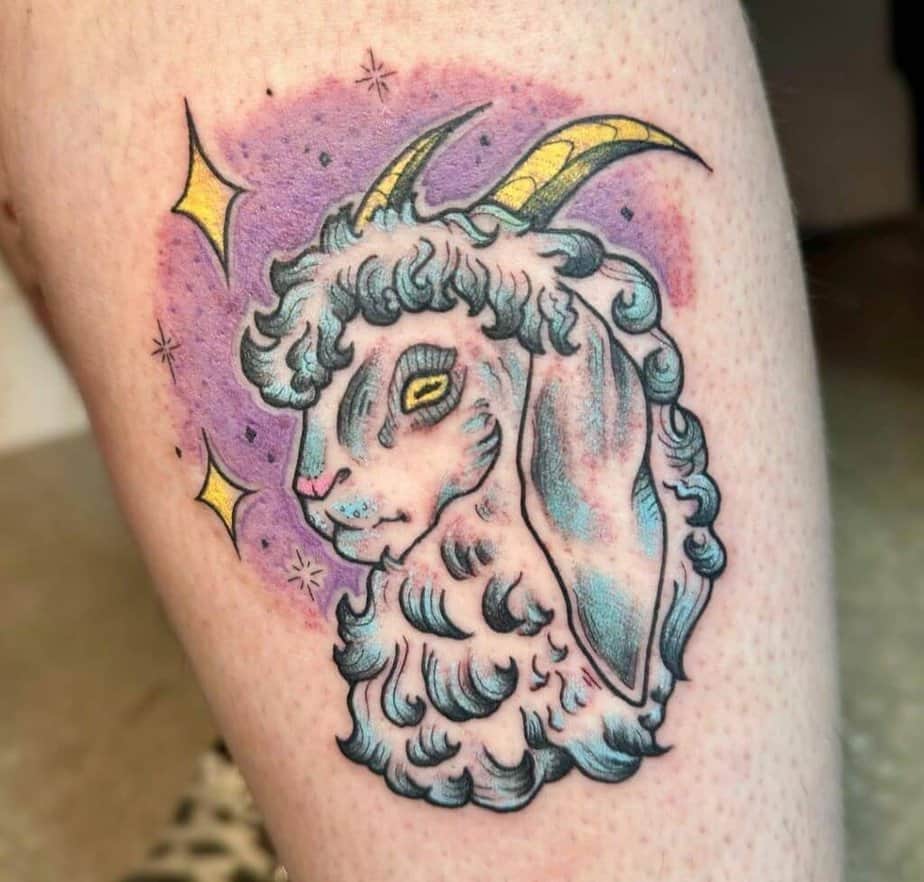 Cute goat tattoo