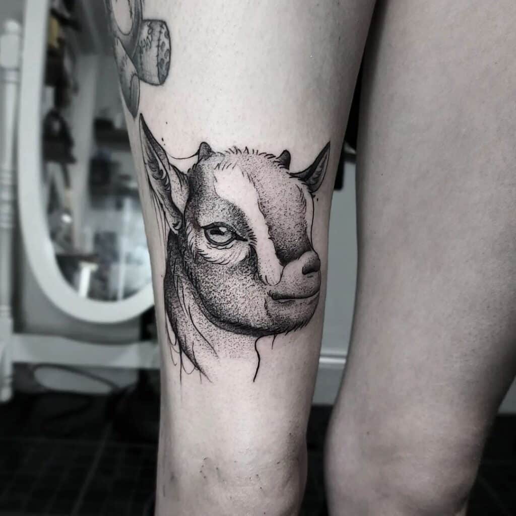 Cute goat tattoo
