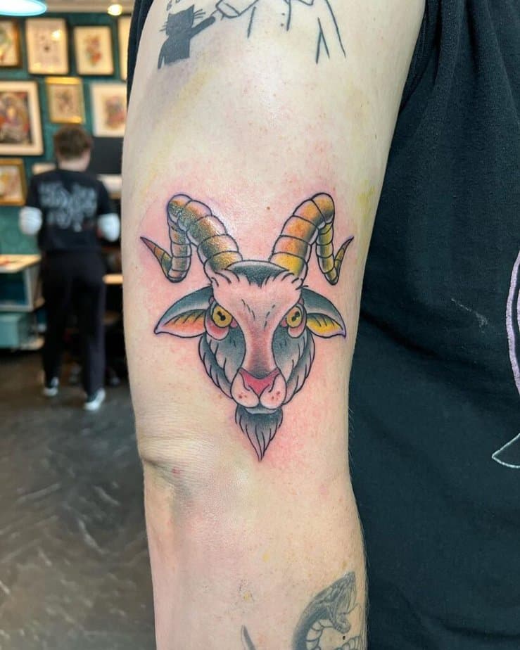 Traditional goat tattoo