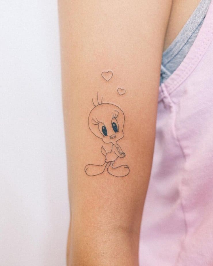 Simple Tweety bird tattoo