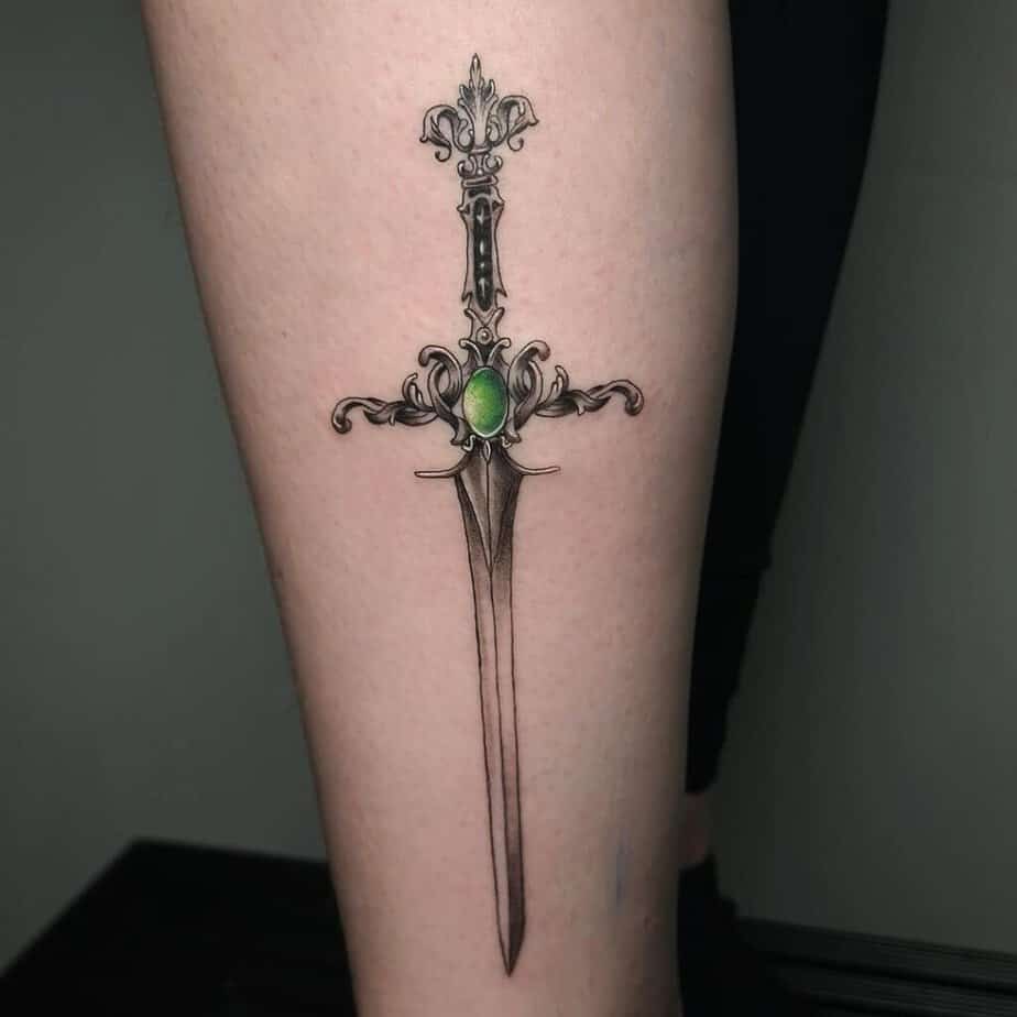 Fantasy dagger tattoo