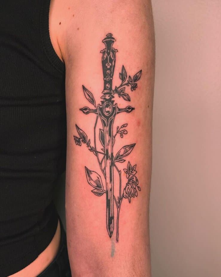 Fantasy dagger tattoo