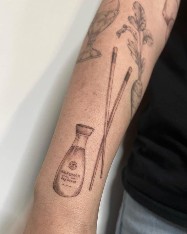 19. A collection of chef tattoos on the arm