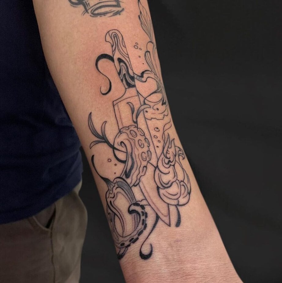 25. An abstract chef tattoo