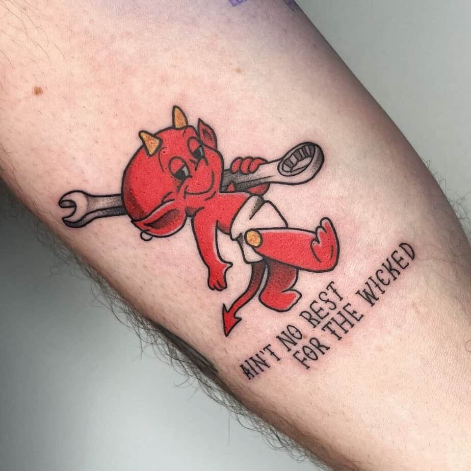 Funny devil tattoo ideas