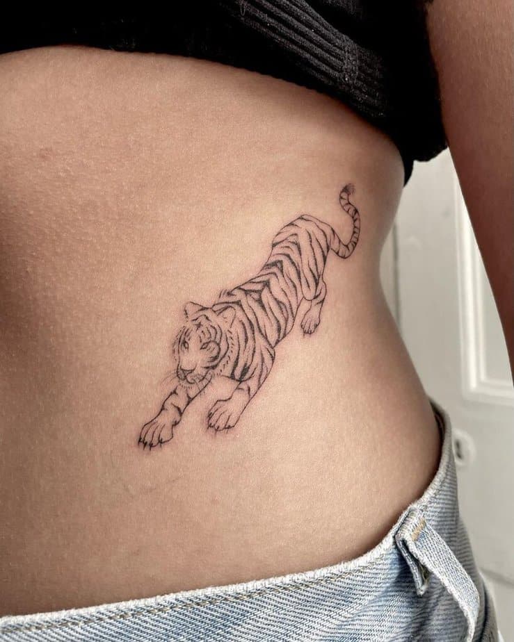 Tiger rib tattoo