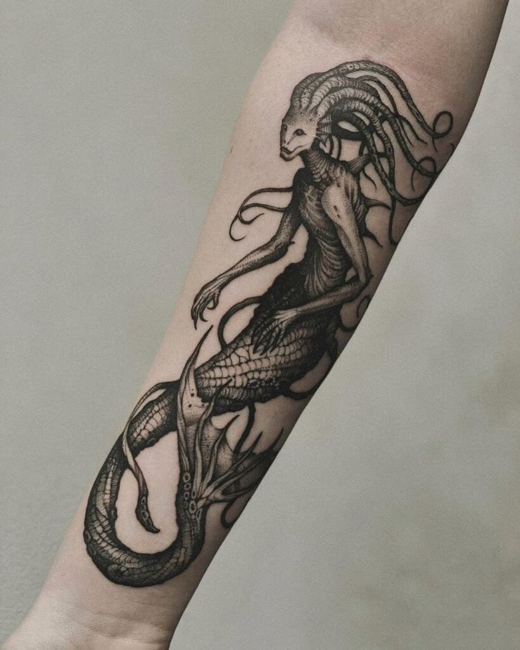 Dark mermaid tattoos