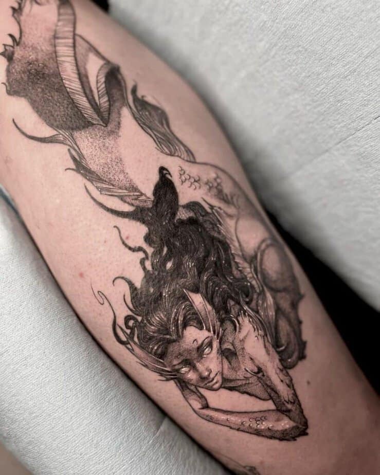 Dark mermaid tattoos