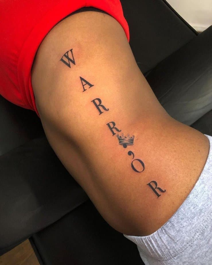 Semicolon tattoo with text