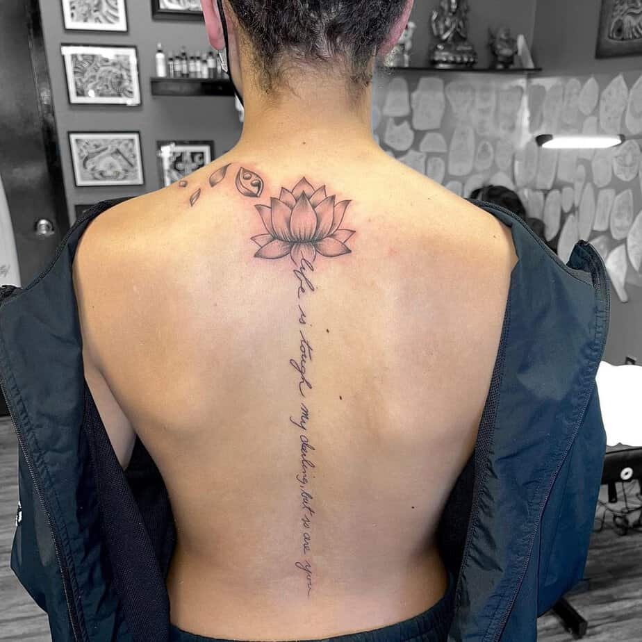 Semicolon tattoo with text