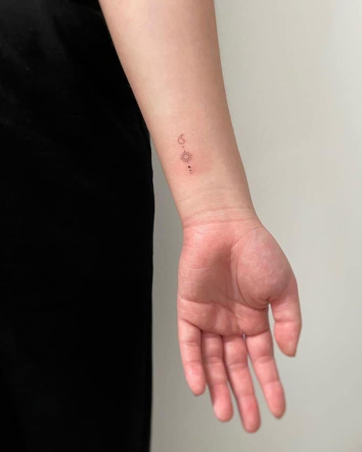 Small but meaningful semicolon tattoo