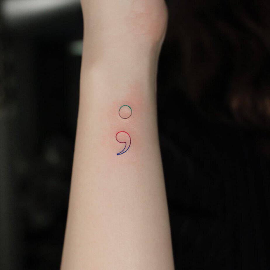 Small but meaningful semicolon tattoo