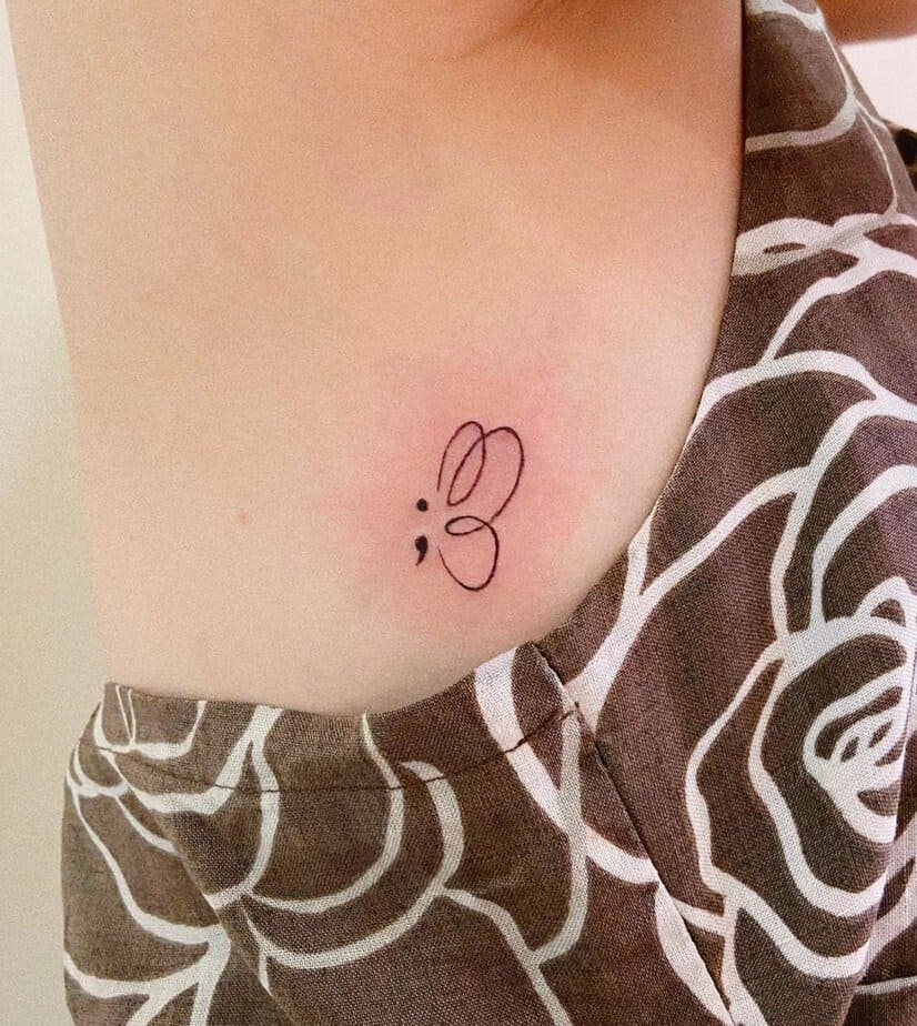 Small but meaningful semicolon tattoo