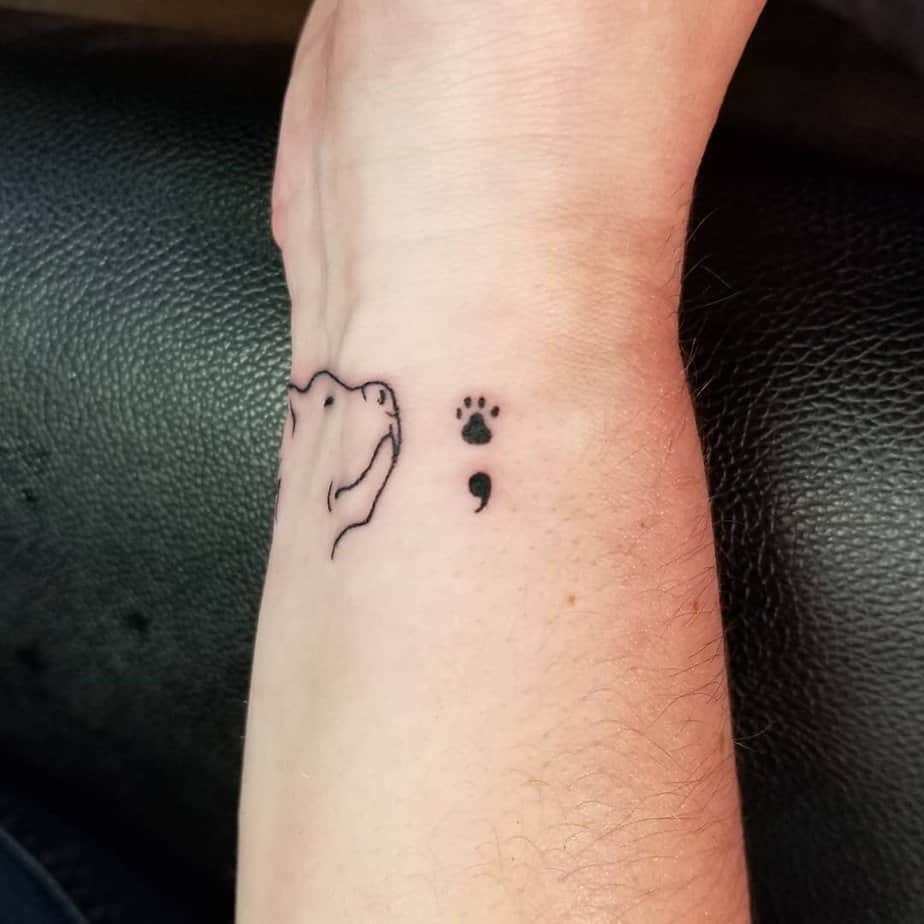 Small but meaningful semicolon tattoo
