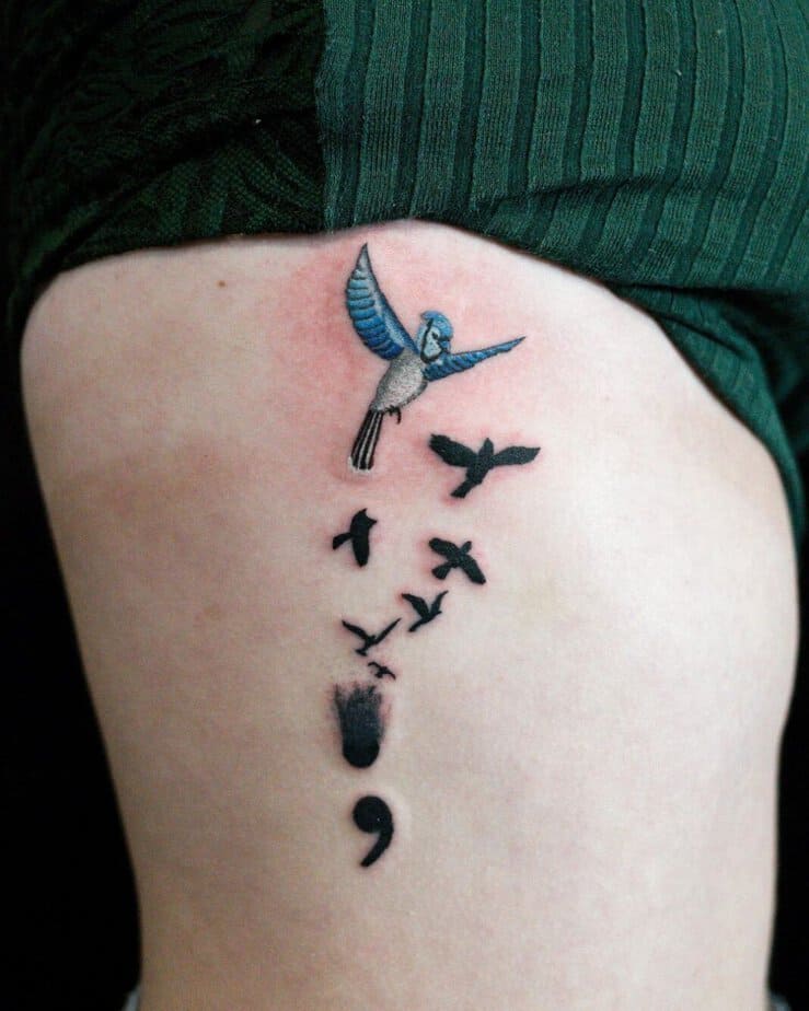 Animal semicolon tattoos