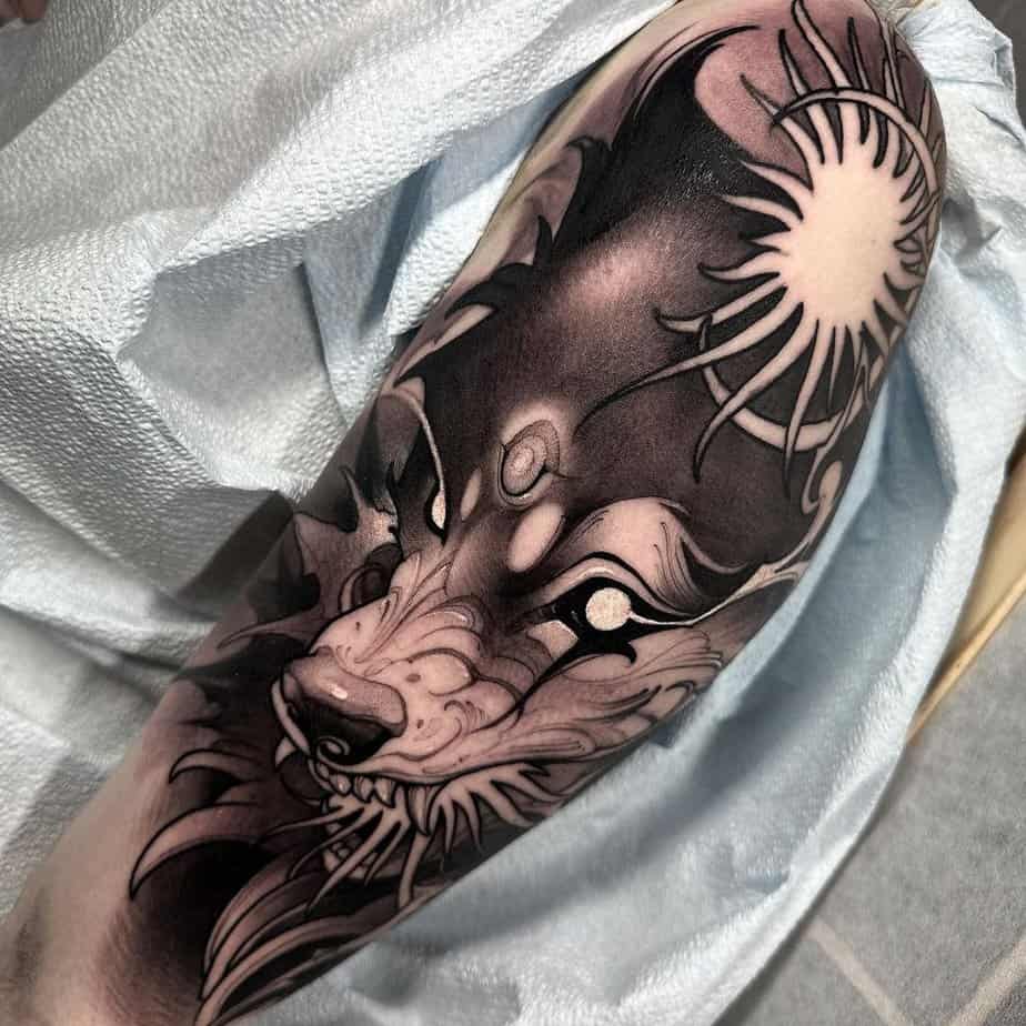 Mystic wolf tattoo