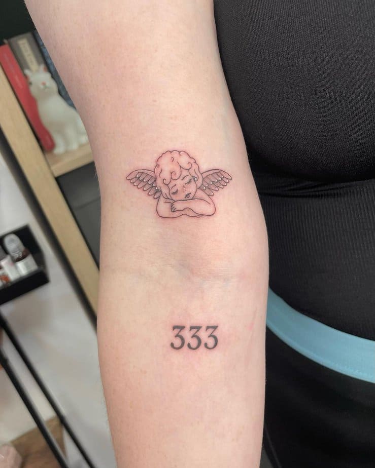 Angel number with angel illustration