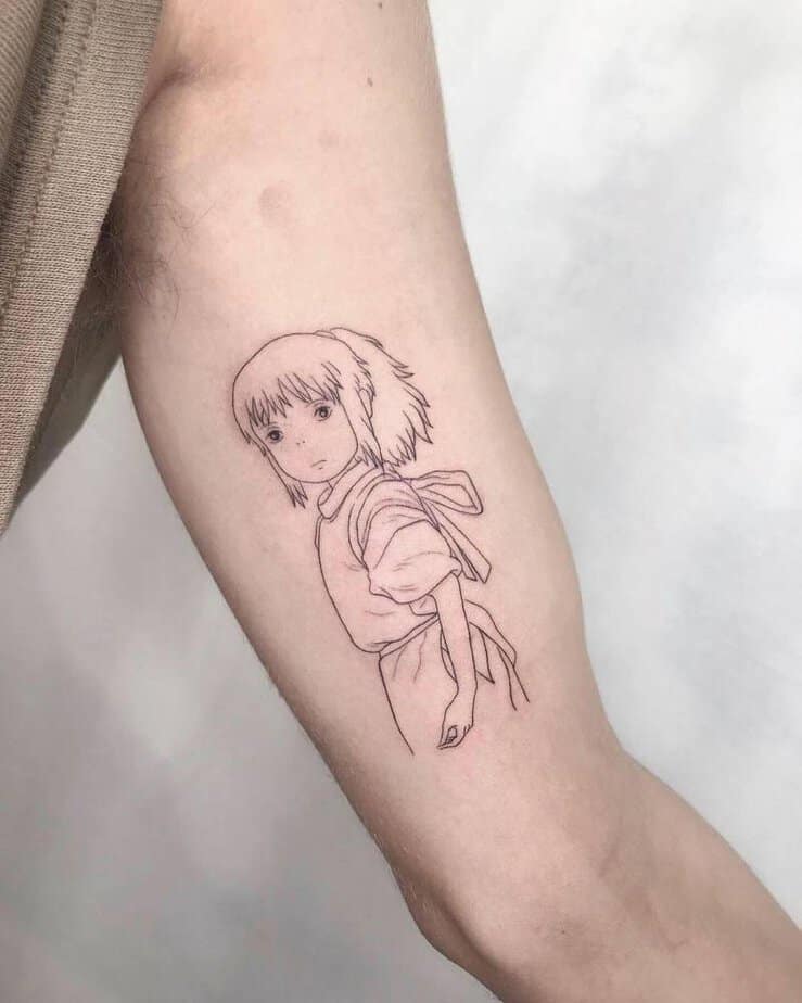 Chihiro outline minimal tattoo