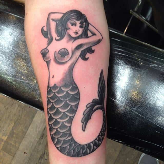 Retro siren tattoo