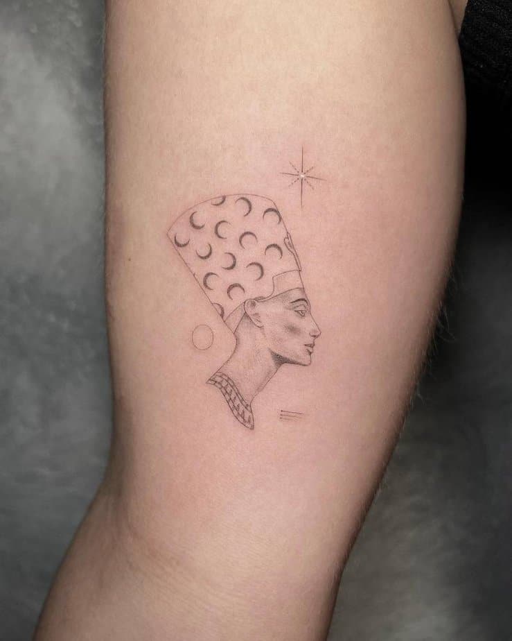 20 Stunning Nefertiti Tattoo Designs That Are Fit For A Queen