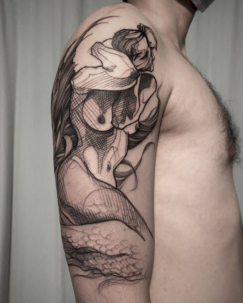 Flowing linework siren