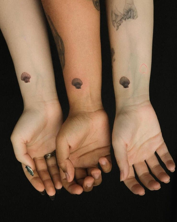 17. A matching cockle shell tattoo