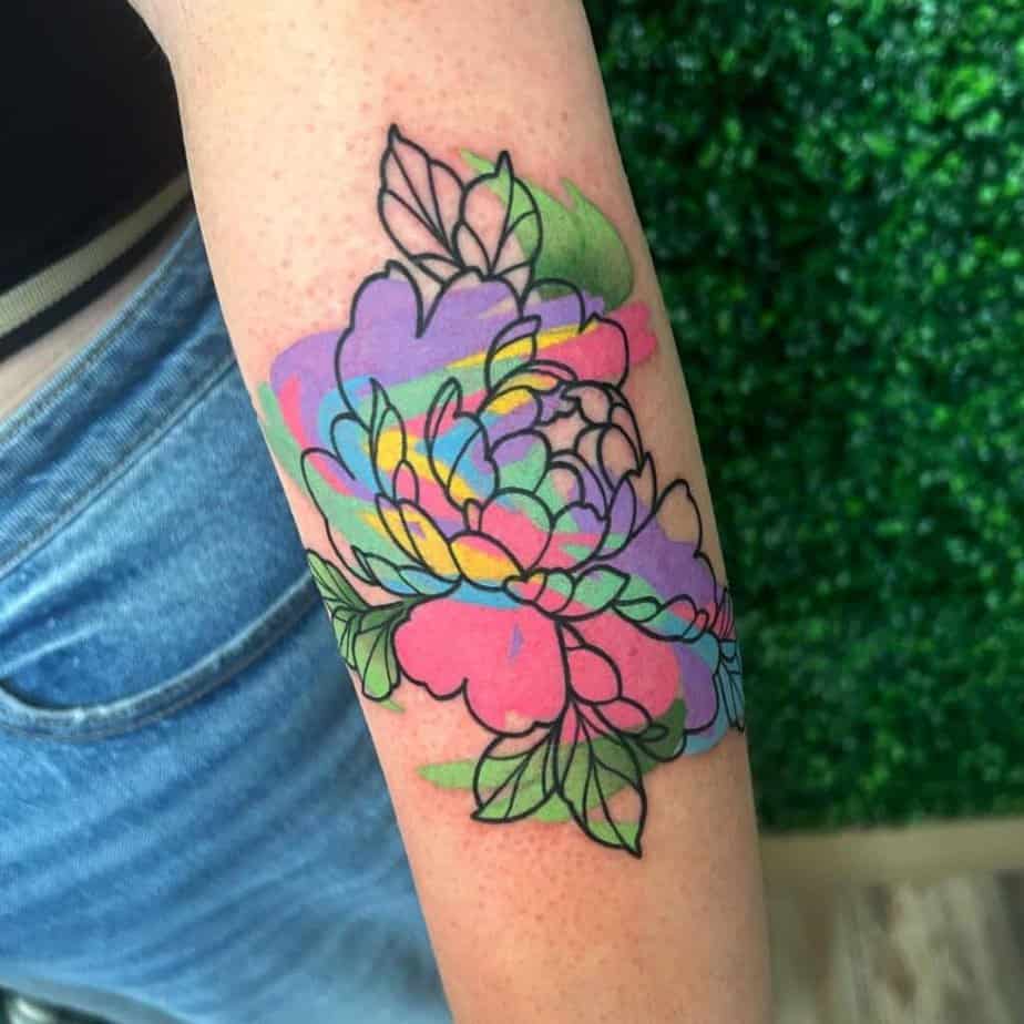 Abstract floral tattoo