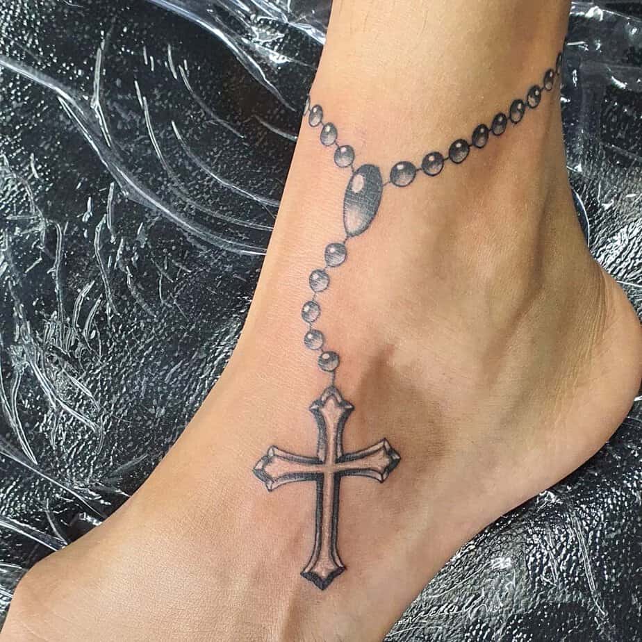 18 Divine Rosary Tattoos For Embodying Spiritual Strength