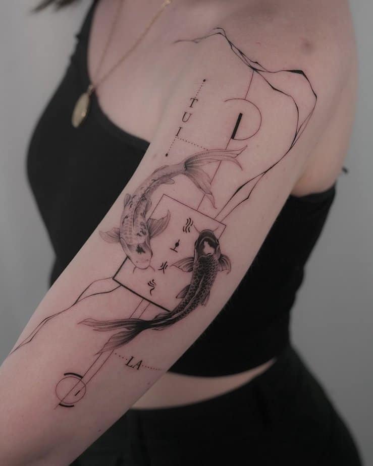 Avatar-inspired koi tattoo