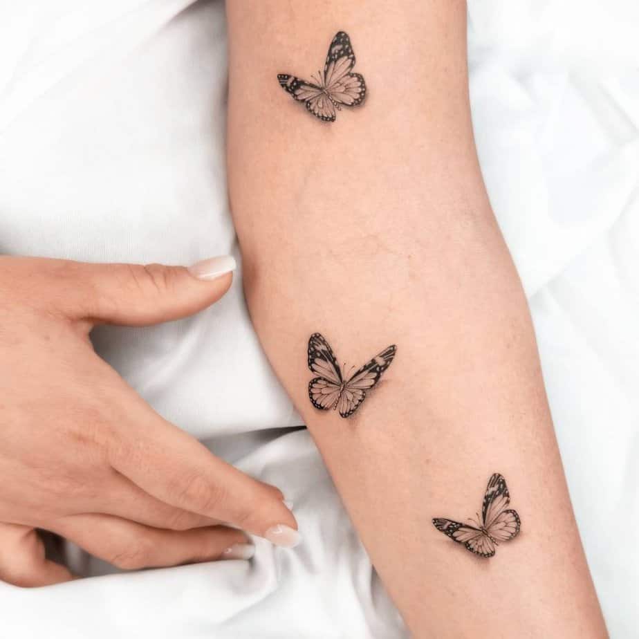 Butterflies micro-realistic tattoo