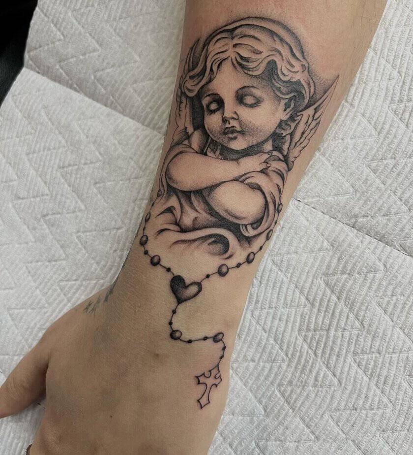 18 Divine Rosary Tattoos For Embodying Spiritual Strength
